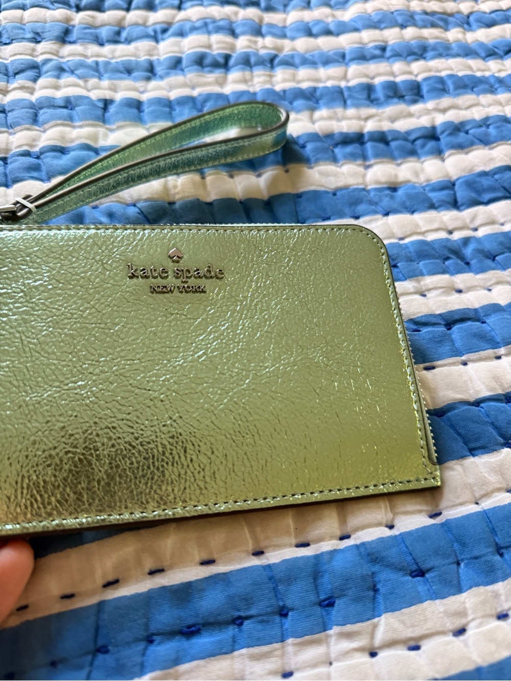 Kate Spade - Green Metallic Wristlet